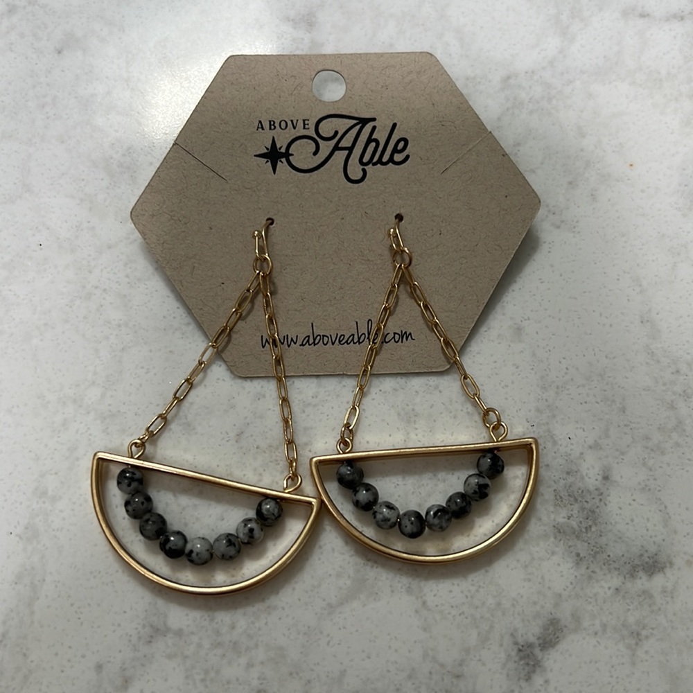 Gold and gray earrings